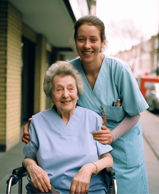 Care Job Scene With Senior Patient Being Cared 1